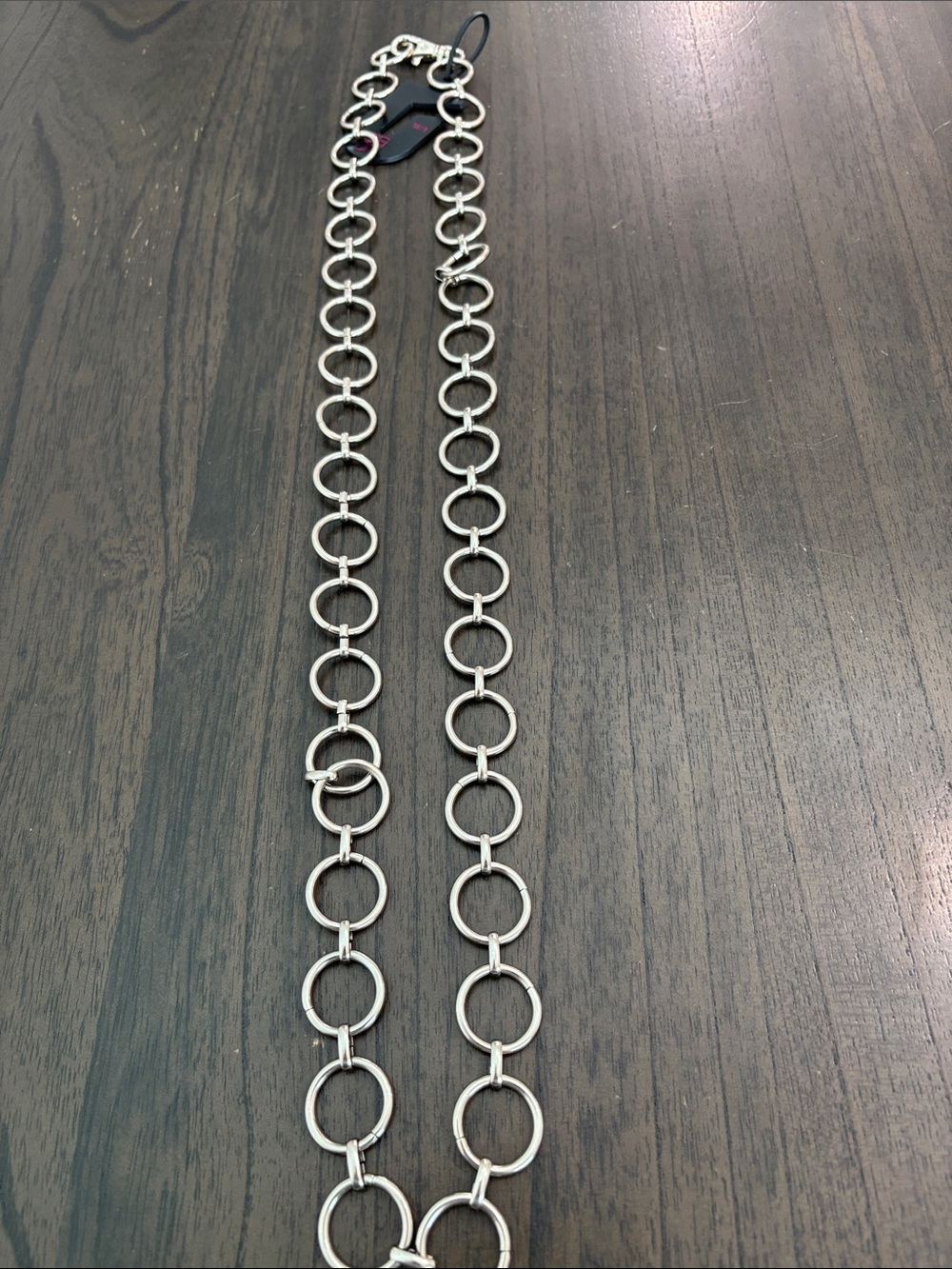 NOBO Silver Linked Circle Chain Belt